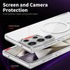 The Samsung S25Ultra Ice Color Transparent Magnetic Charging Phone Case Is Compatible with The S24FE Shockproof A16 Foreign Trade Protective Case