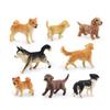 Dog Figurines Playset Hand Painted Plastic Dog Realistic Detailed Puppy Figures