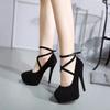 High Heels Women New Round Toe Platform Women's Pumps Buckle Strap Sexy Stiletto High Women Shoes Zapatos De Mujer