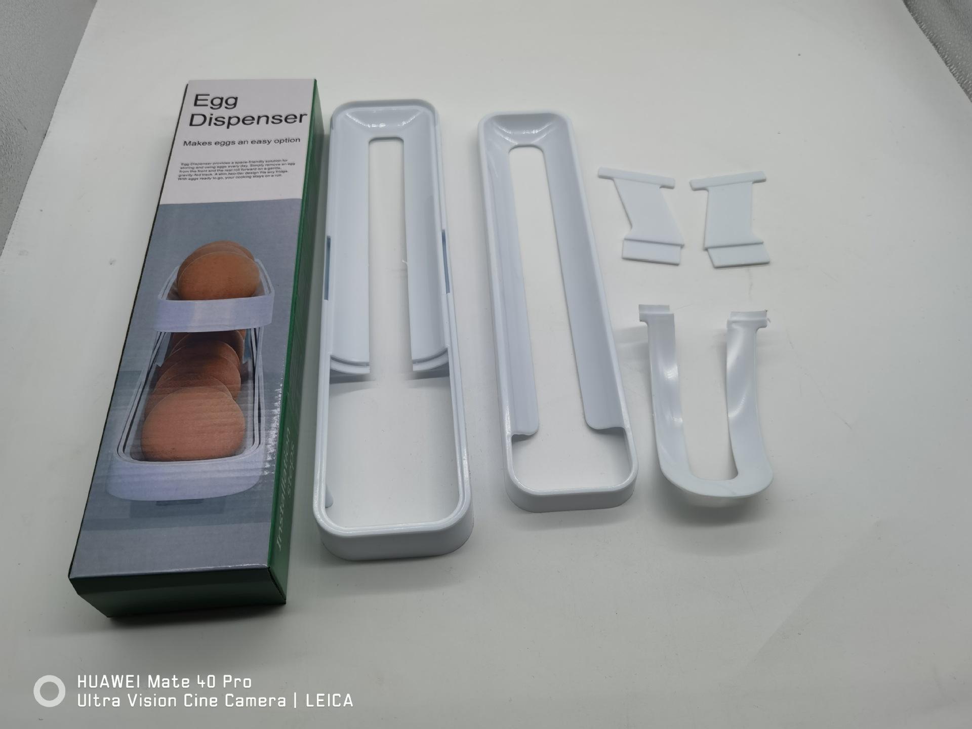 

New Model Refrigerator Egg Storage Rack With Rolling Design Rolldown Egg Dispenser Refrigerator Storage Egg Storage Tool XL світло-сірого кольору