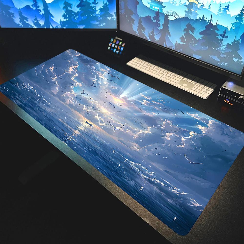 Blue Sky Landscape Large Nonslip Mousepad Gaming Office Accessor Scenery Mouse Pad Desk Mat Mousepad Large Abstract Mouse Pad