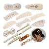 15 Piece Set/Hairpin Ribbon Hair Clip Pearl Cute Elegant Hairpin Stylish Hair Accessory Hair Clip Hair Ornament Snap Clip Hair Pin Set Hair Bundle