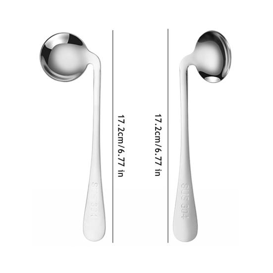 Yousheng Stainless Steel Elbow Spoon Elderly Self-Feeding Curved Fork Angled Spoon Disabled Adults Patient Feeding Tableware Adaptive Utensils