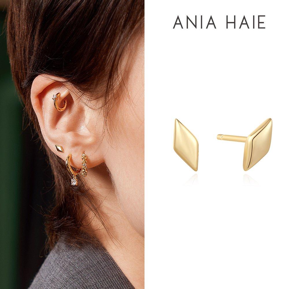 Gold Sparkle Stud 925 Silver Earrings E061-02G