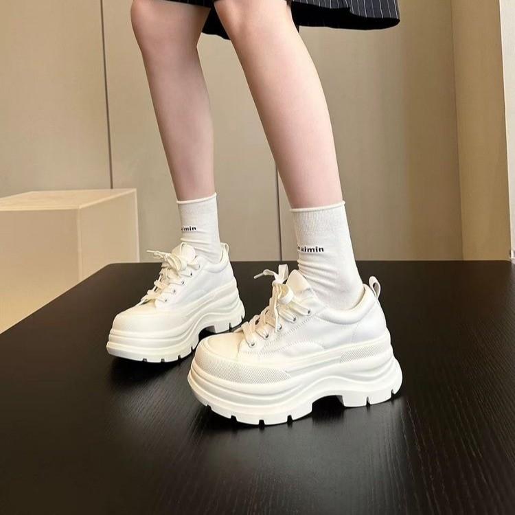 

Качественная женская обувь на толстой подошве 7 см, повседневная, осенне-зимняя, взрослая, для ходьбы, женские кроссовки Mujer 35 белый