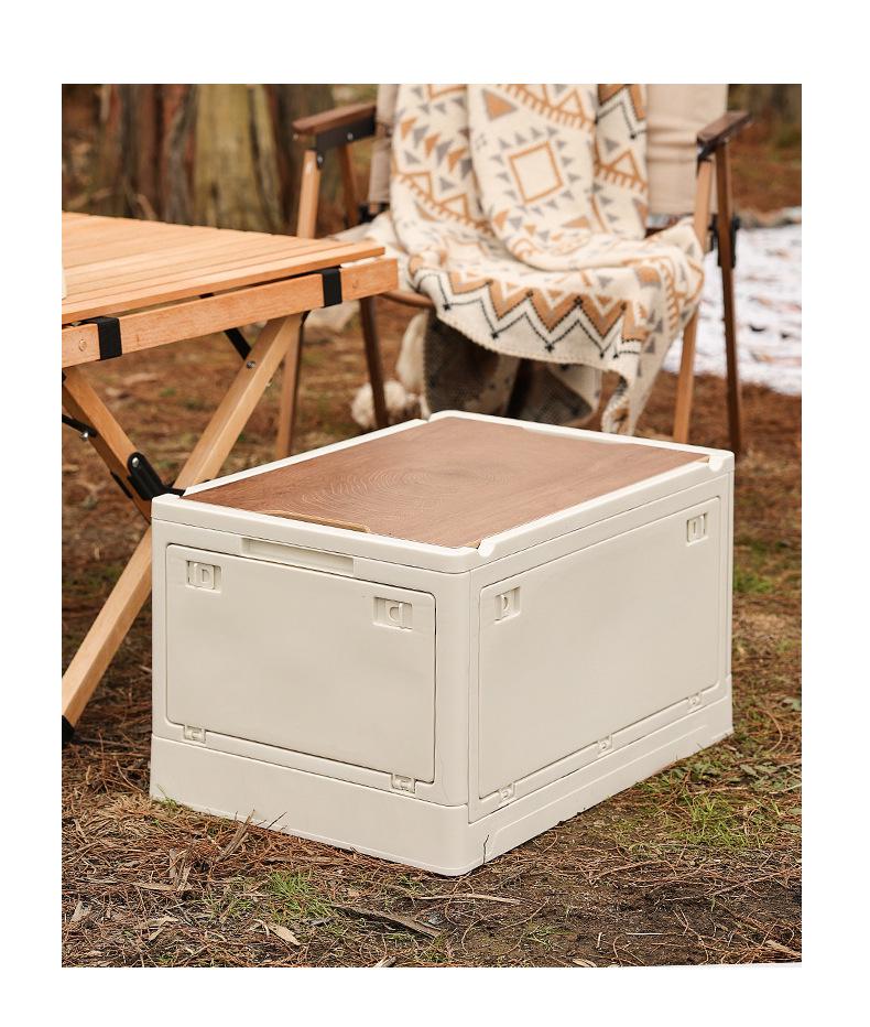 Faltbare Outdoor-Camping-Aufbewahrungsbox mit Holzdeckel