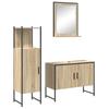 Bathroom Furniture Set with Shelf and Door 3 Pcs Brown Particleboard