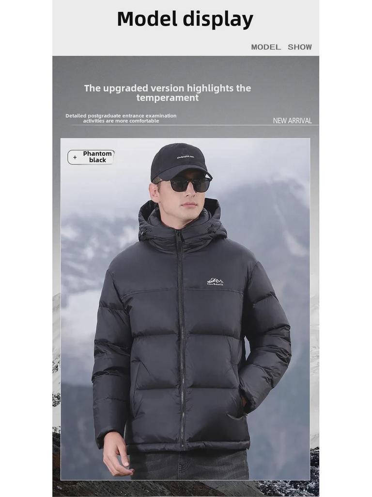 Kurze Daunenjacke für Herren im Winter – 90 % Daunen, dick und warm