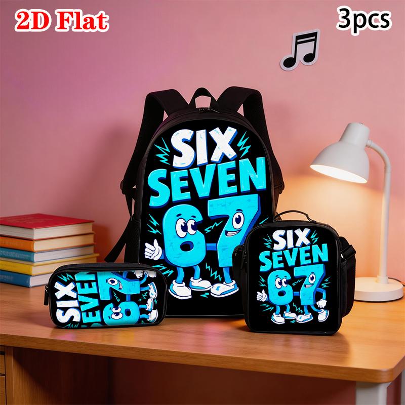 Ensemble de 3 sacs à dos avec motif de groupe de filles K-POP Léger Spacieux Sac à dos d'école Sac de voyage avec sac de transport Sac à crayons Cadeau