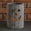 Spooky Halloween Atmosphere Lighting Pumpkin Candle Holder, Resin Hollow Candlestick, Vintage Country Durable Waterproof Statues Style Lantern