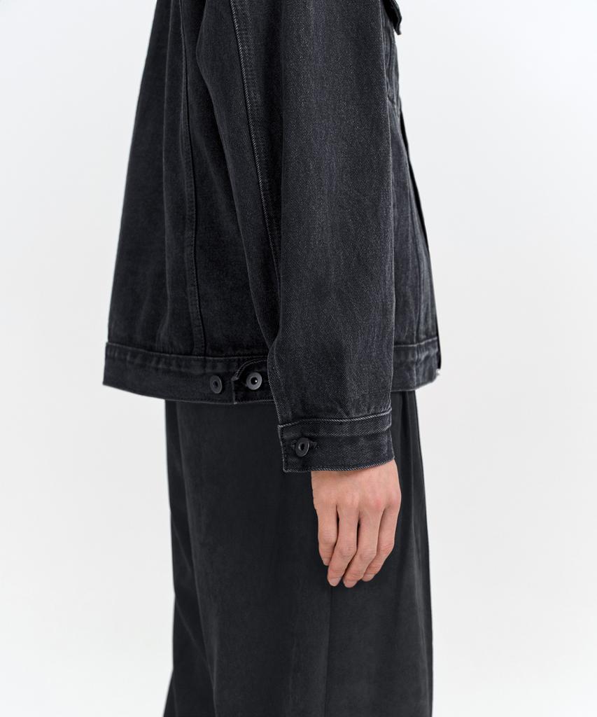 Musinsa Standard Relaxed Denim Trucker Jacket [Washed Black]