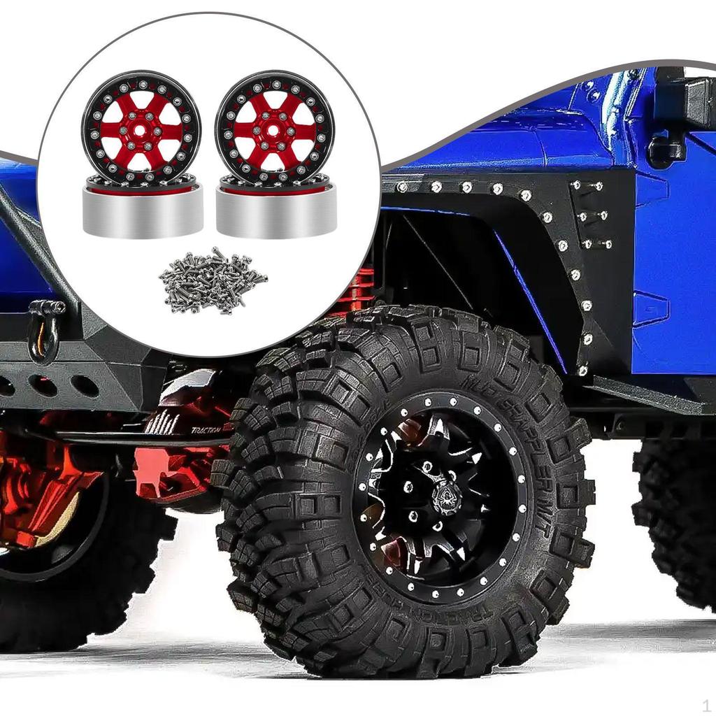 4 Pieces 1/18 1/24 RC Crawler Wheel Rims Accessories Easy to Install Direct Replaces Professional