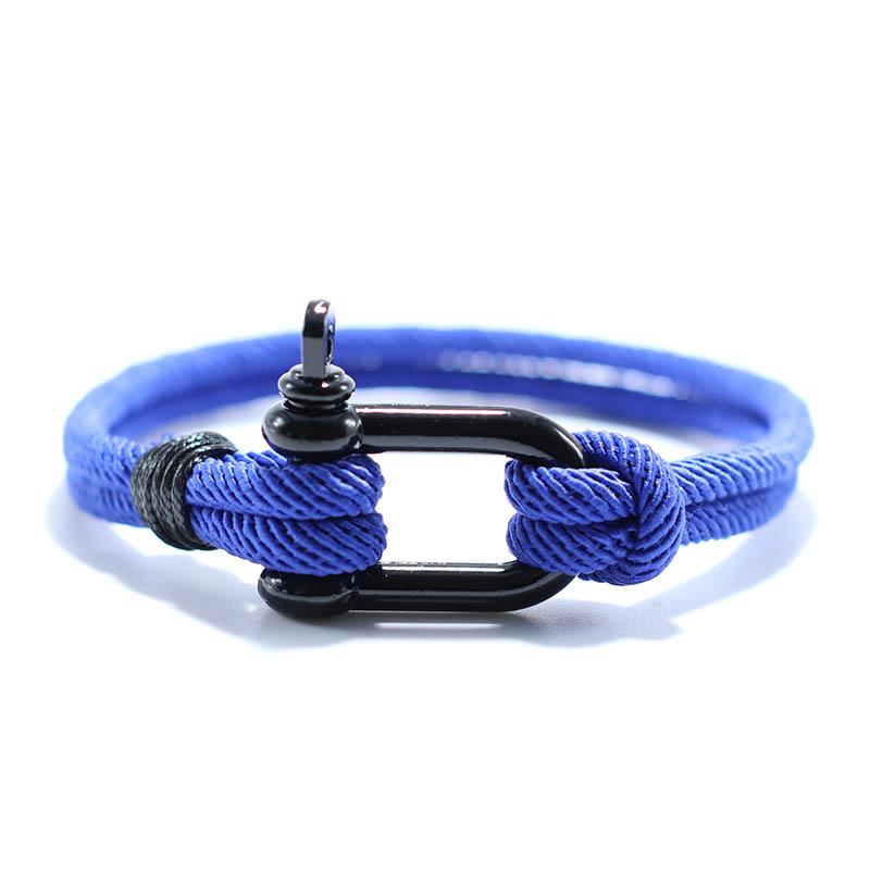 

Stainless Steel Men Bracelet Rope Arch U Shaped Horseshoe Buckle Charm Braslet Homme Red Brazalete Gift For Boyfriend Husband 21cm