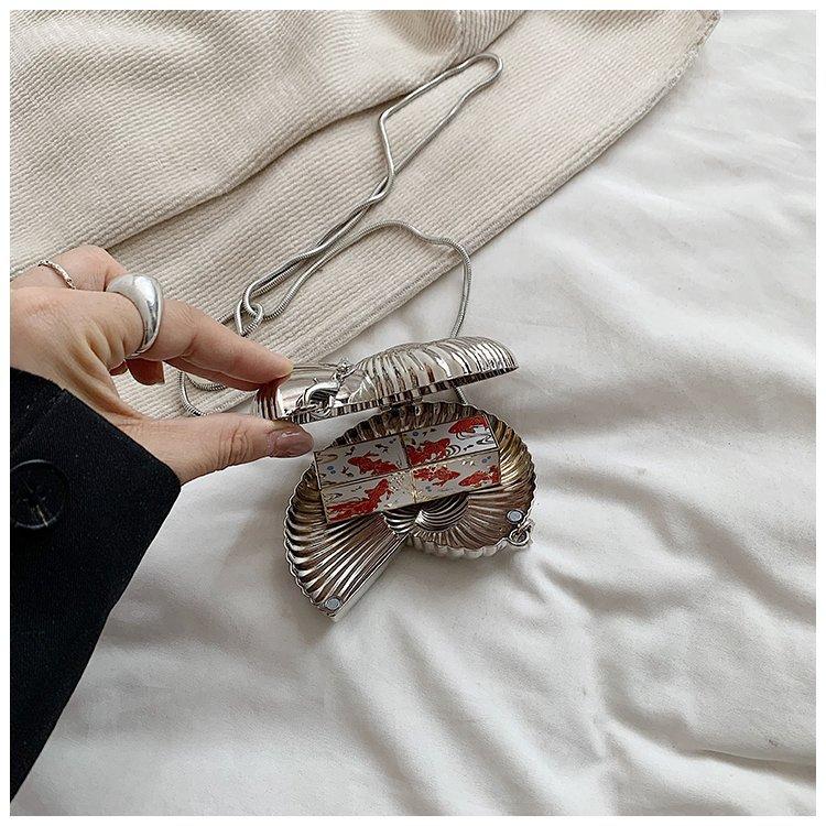Conch Evening Clutch Handbag Fashion Acrylic Gold Plating Underarm Bags Silver Box Designer Style Party Shoulder Messenger Purse