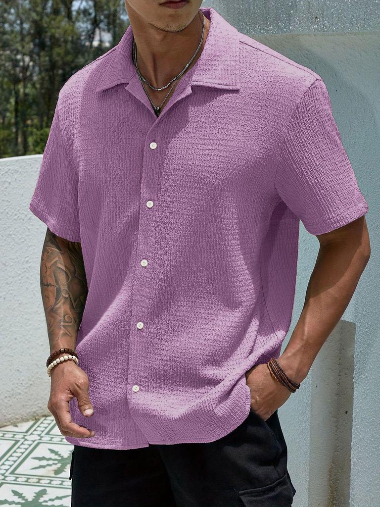Men's Summer Solid Color Short Sleeve Shirt
