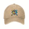 1pc Unisex 1960s Billiard Pool Cues Design Cotton Baseball Cap, 100% Cotton, Adjustable Curved Brim, Hand Wash, Sun Protection,