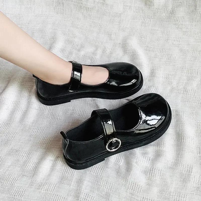 

Новый стиль Лолита наряд Большая голова Круглая голова Мягкая девушка JK Маленькие кожаные туфли Женские Японские Милые Студенческие Мэри Джейн Кукольные туфли 35