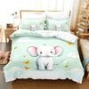 Cute Cartoon Elephant Duvet Cover Set 3D Animal Bedding Set Soft Microfiber Quilt Cover For Kids Adults Bedroom