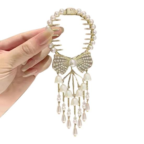 

Леди хвост коготь блестящий искусственный жемчуг со стразами длинная кисточка цветок с несколькими зубцами украшение для волос из нержавеющей стали легкая машинка для стрижки свадебных волос I