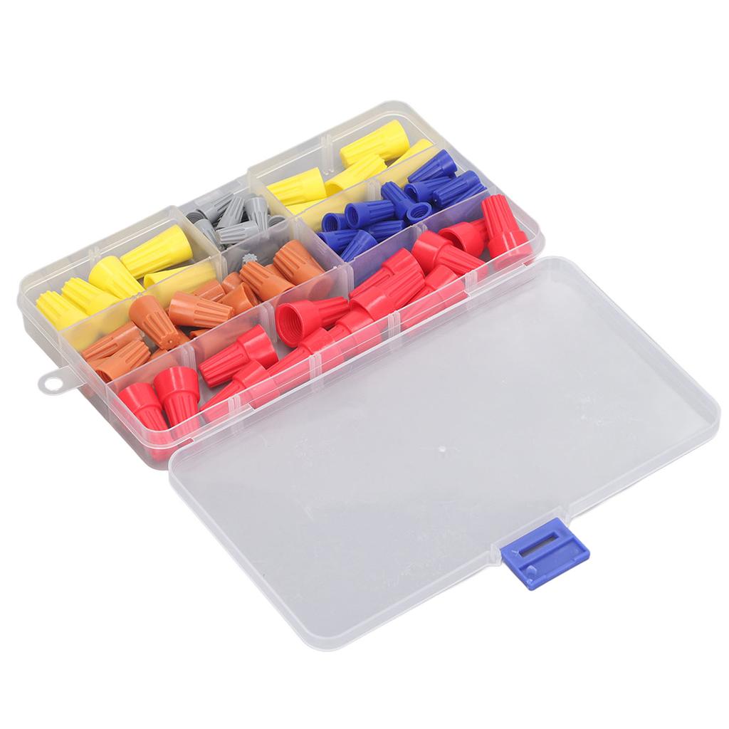 Electrical Wire Caps PVC Spring Twist End Screw On Terminals Assortment Set Kit with Storage Box