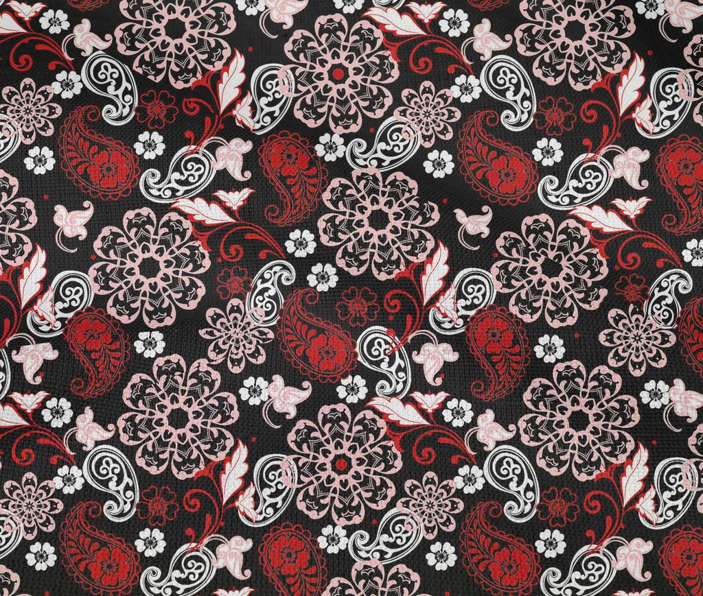 oneOone Cotton Flex Dark Brown Fabric Paisleys Craft Projects Decor Fabric Printed By The Yard 40 Inch