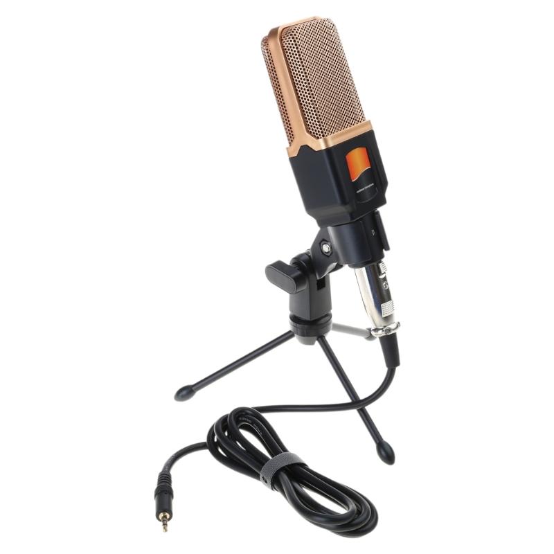 3.5mm PC Condenser Mic With Desktop Stand Recording Condenser Microphone For Clearly Sound Capturing For  Podcasts