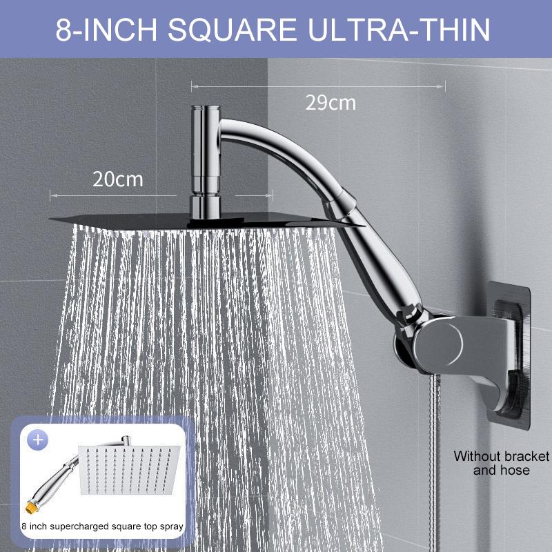 Bathroom 6 ”8 Inch Shower Head ABS Chrome Shower Head Water Saving Bathroom Rain Spa Square Handheld ELA087-1