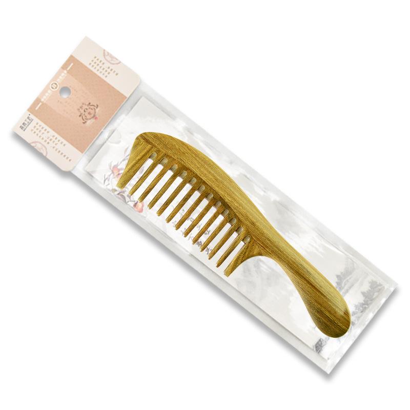 Large Jade Sandalwood Comb - Thick Wide Tooth Curling with Custom Engraving Option