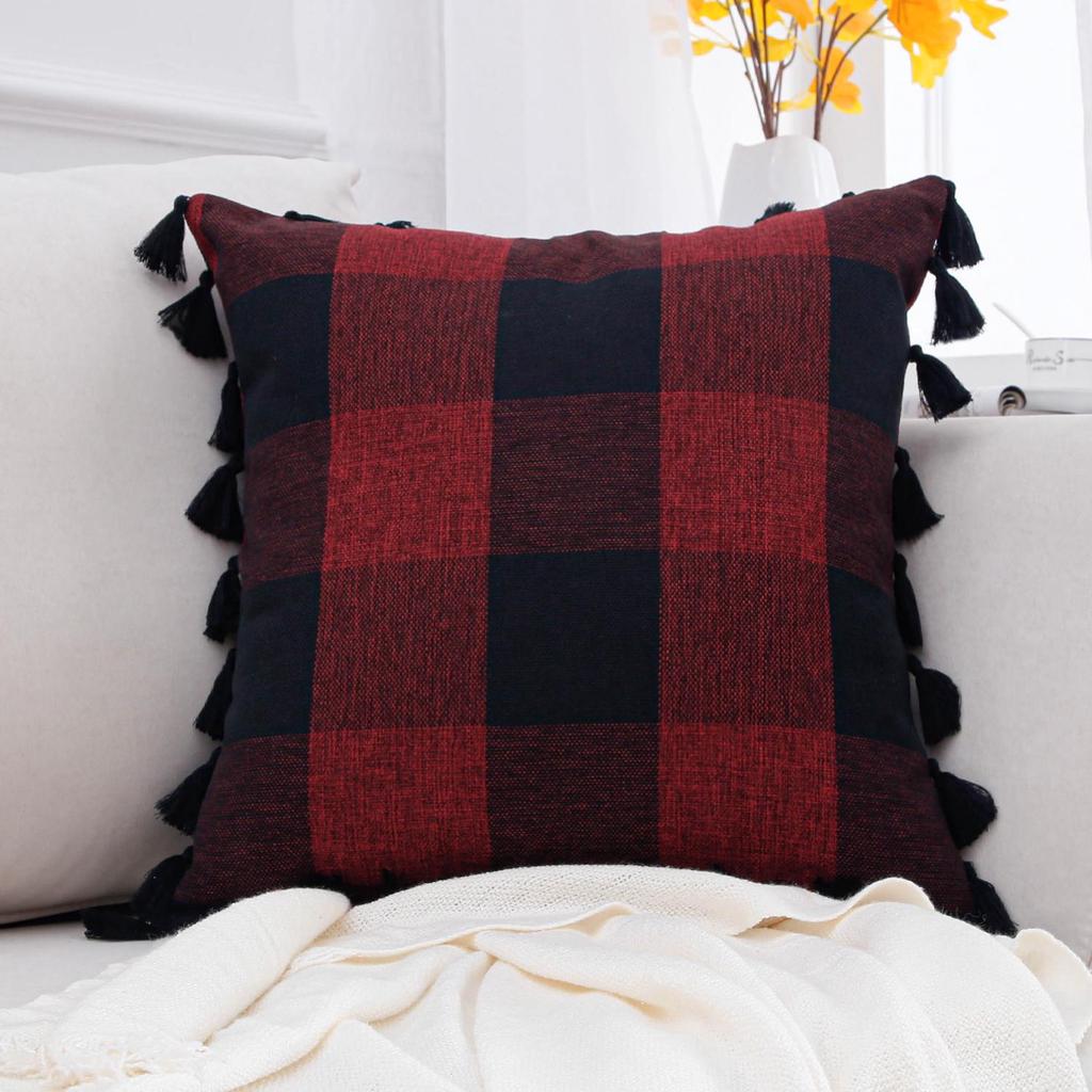 plaid cushion covers