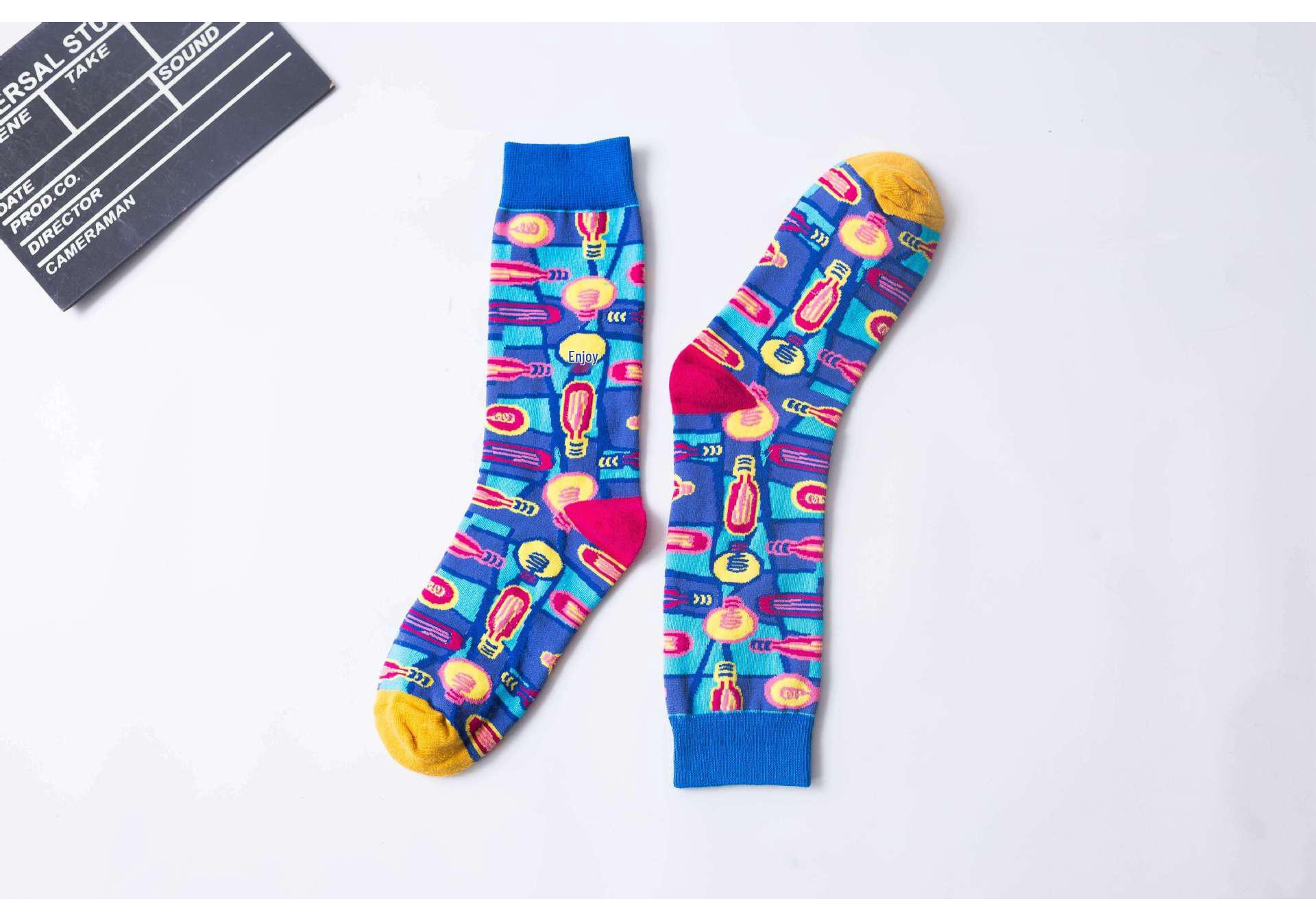 

2019 Autumn/Winter Unisex Mid-Calf & High-Top Harajuku Academy Style Cartoon Graffiti Socks One Size