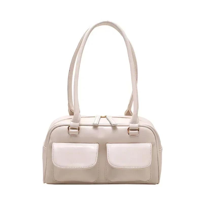 

Retro Red Women s Satchel Hobo Bag Patent Leather Multi Pocket Luxury Designer Handbag Female Shoulder Underarm Bag Tote Purses