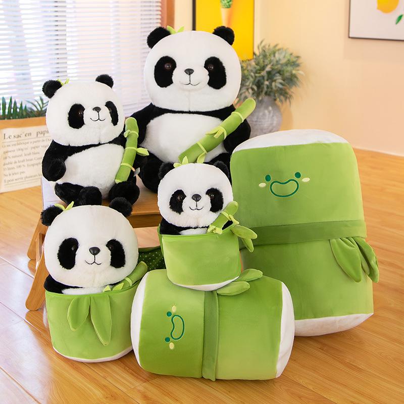 Bamboo Panda Plush Toy: Cute Floral Stuffed Animal Sleep Companion & Cloth Doll - Ideal Children's Birthday Gift for Girls