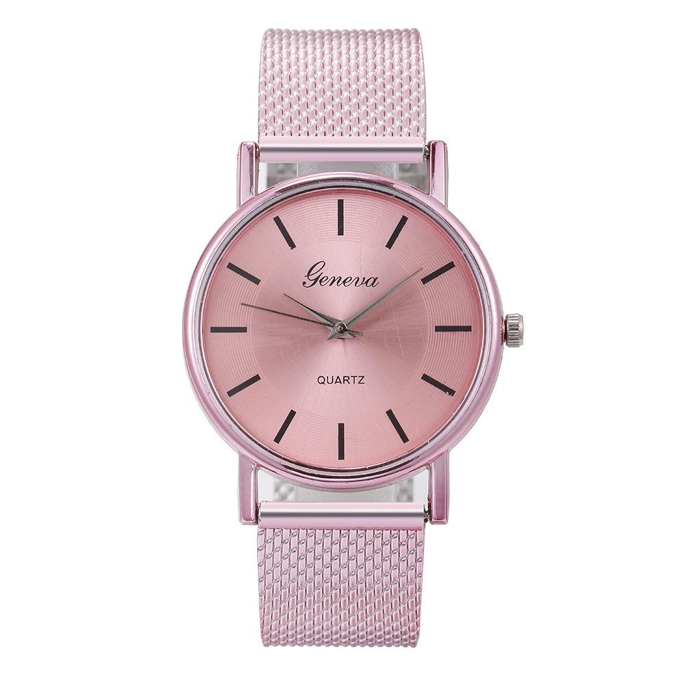 Fashionable Unisex Quartz Wristwatch Couple Watch With Decorative Features Model 28035 Mesh Strap