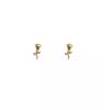 925 Sterling Silver Simple Rose Flower Earrings Women Exquisite Sweet Wedding Party 14k Real Gold Plating Jewelry Gift