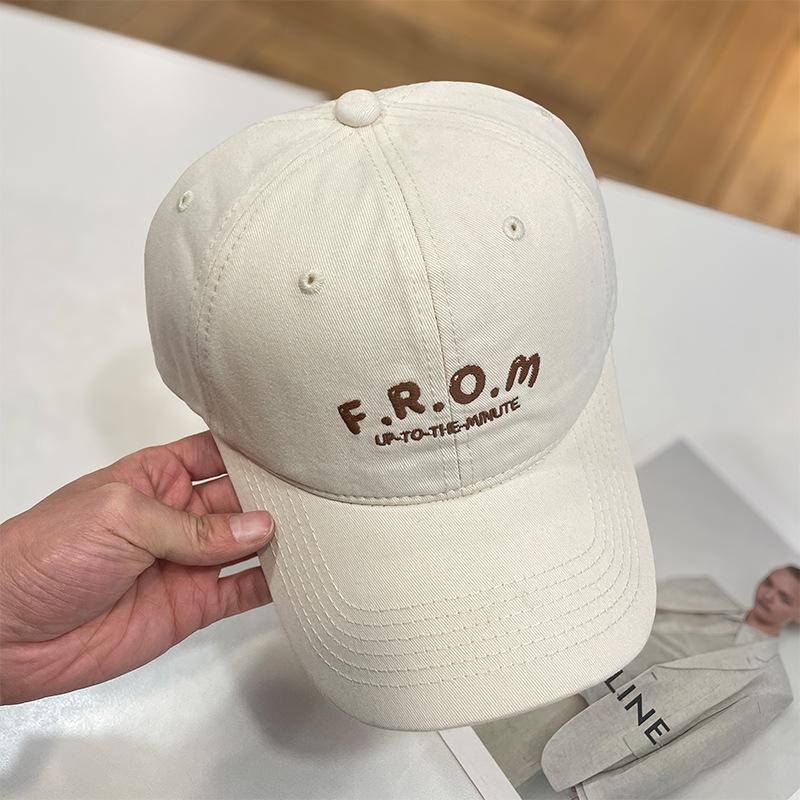 

Big Head Circle Letter Embroidery Baseball Cap Four Seasons Versatile Sunscreen Sun Hat Student Wide Brim Soft Top Cap 56-62CM