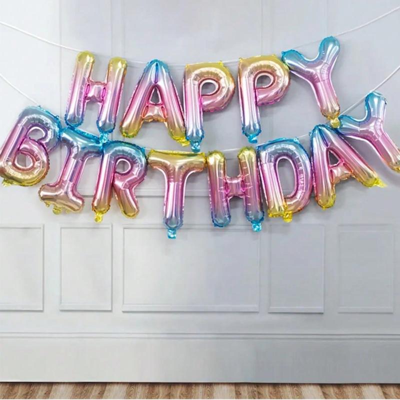 13Pcs/Set Birthday Balloon Rose Gold Color Foil Letter Balloons Set Happy Birthday Decoration Kids Party Supplies