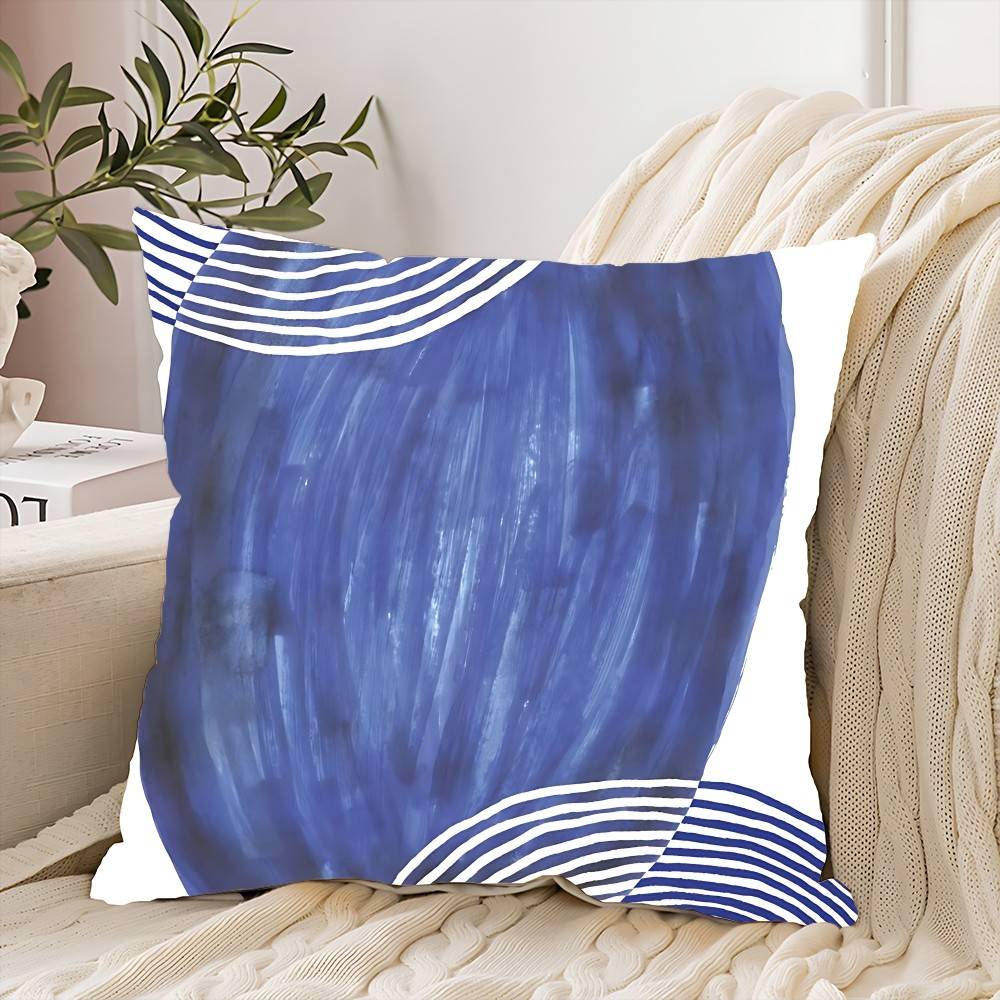 Blue Nordic Geometric Pillow Case Cushion Cover Soft Cute Throw Pillow Case For Car Sofa Pillowcase Polyester With Zipper