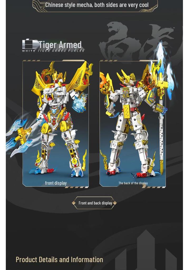 Steel Mecha Assembly Transformation DIY Model Building Blocks for Boys