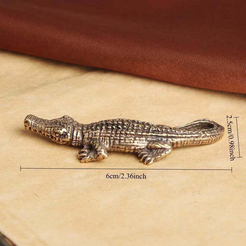 

Vintage Antique Brass Crocodile Miniature Figurines Brass Animal Alligator Statue Desk Ornaments Tea Pet Home Decor Crafts Gifts 1PC