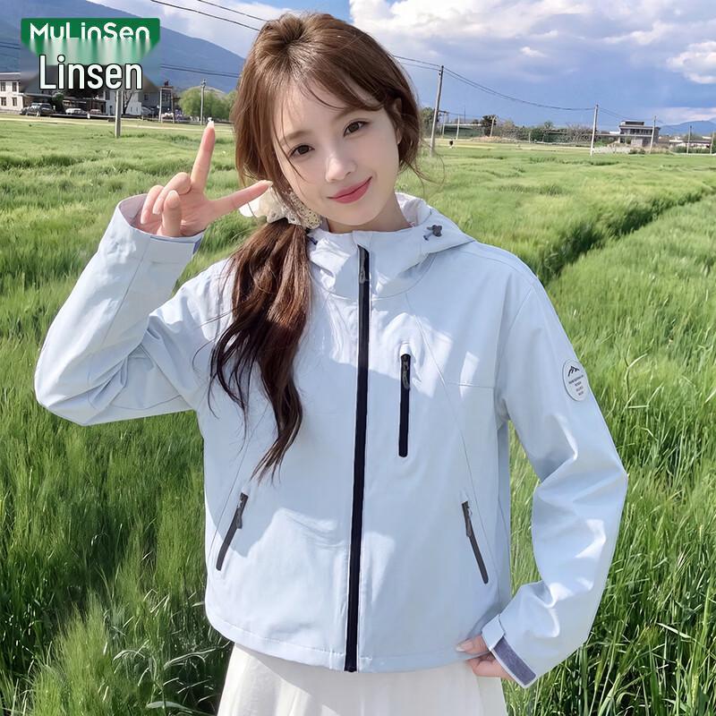 Women's Short Hooded Windbreaker Jacket