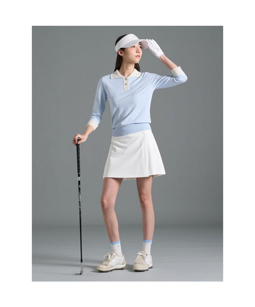BEANPOLE GOLF Women'S Crooked Collar Neck Pullover - Sky Blue