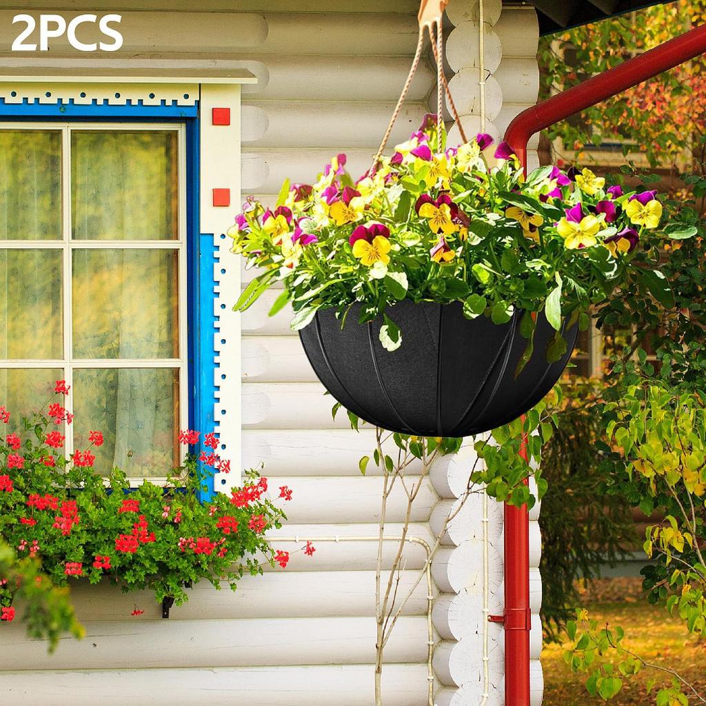 2 Pack Felt Liners, Planter Basket Flower Pot for Garden, Balcony, Yard