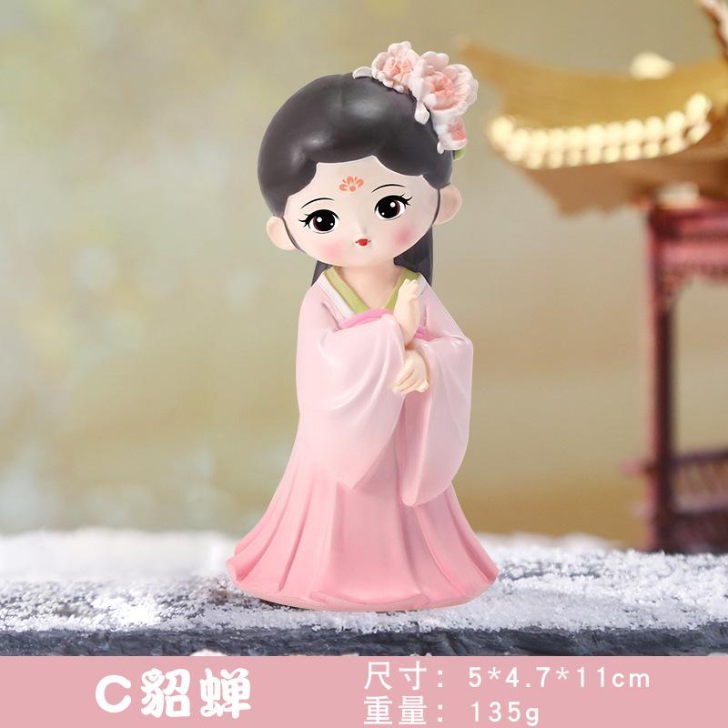 Beautiful Women Ornaments Souvenir Girl Resin Doll Desk Accessories Decorative Figurine Xi Shi Diao Chan Da Ji Table Decoration