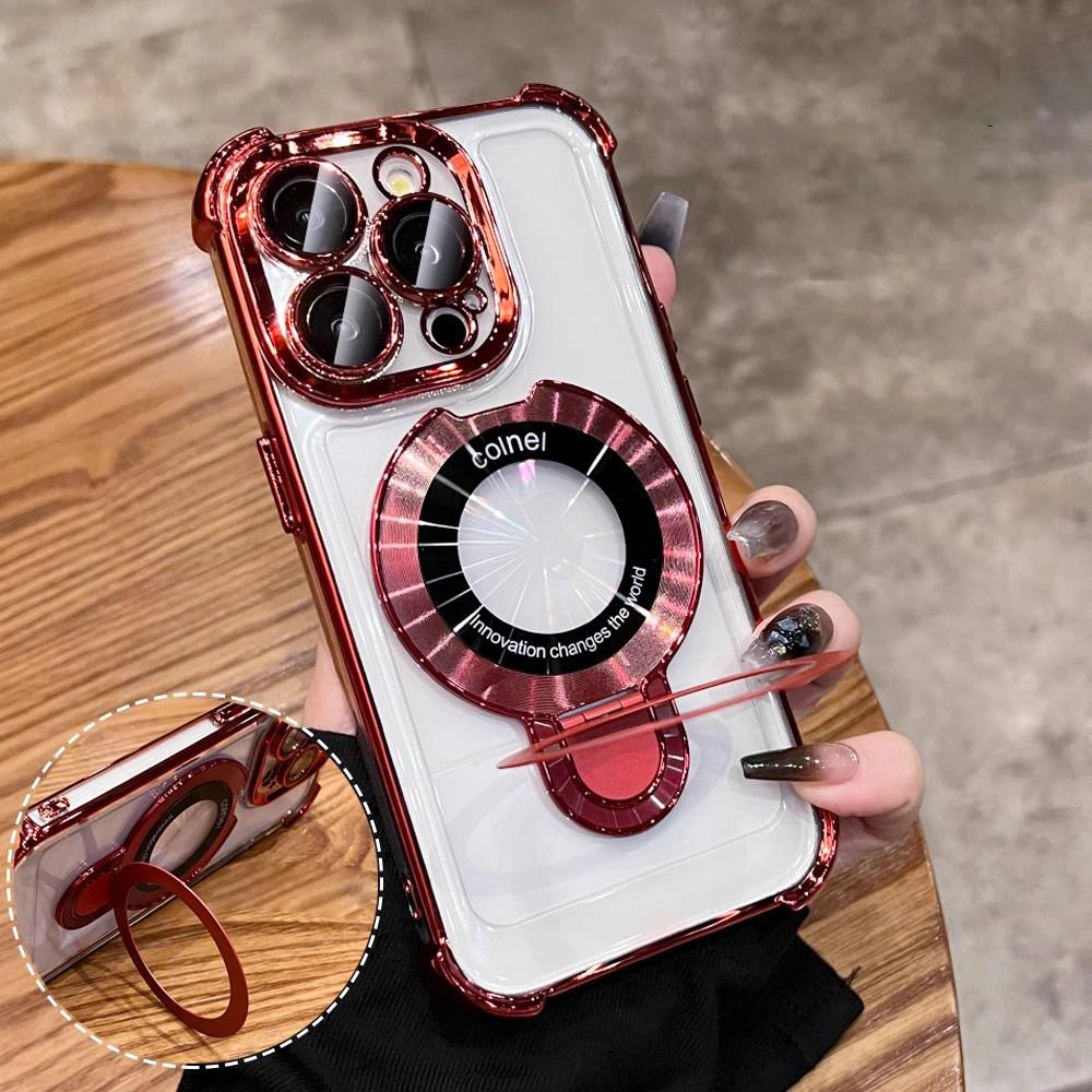 

Magnetic Bracket Case For Magsafe For iPhone 17 16 15 14 13 12 11 Pro Max Plus Plating Case With Holder Stand Shockproof Cover iPhone 13 Pro