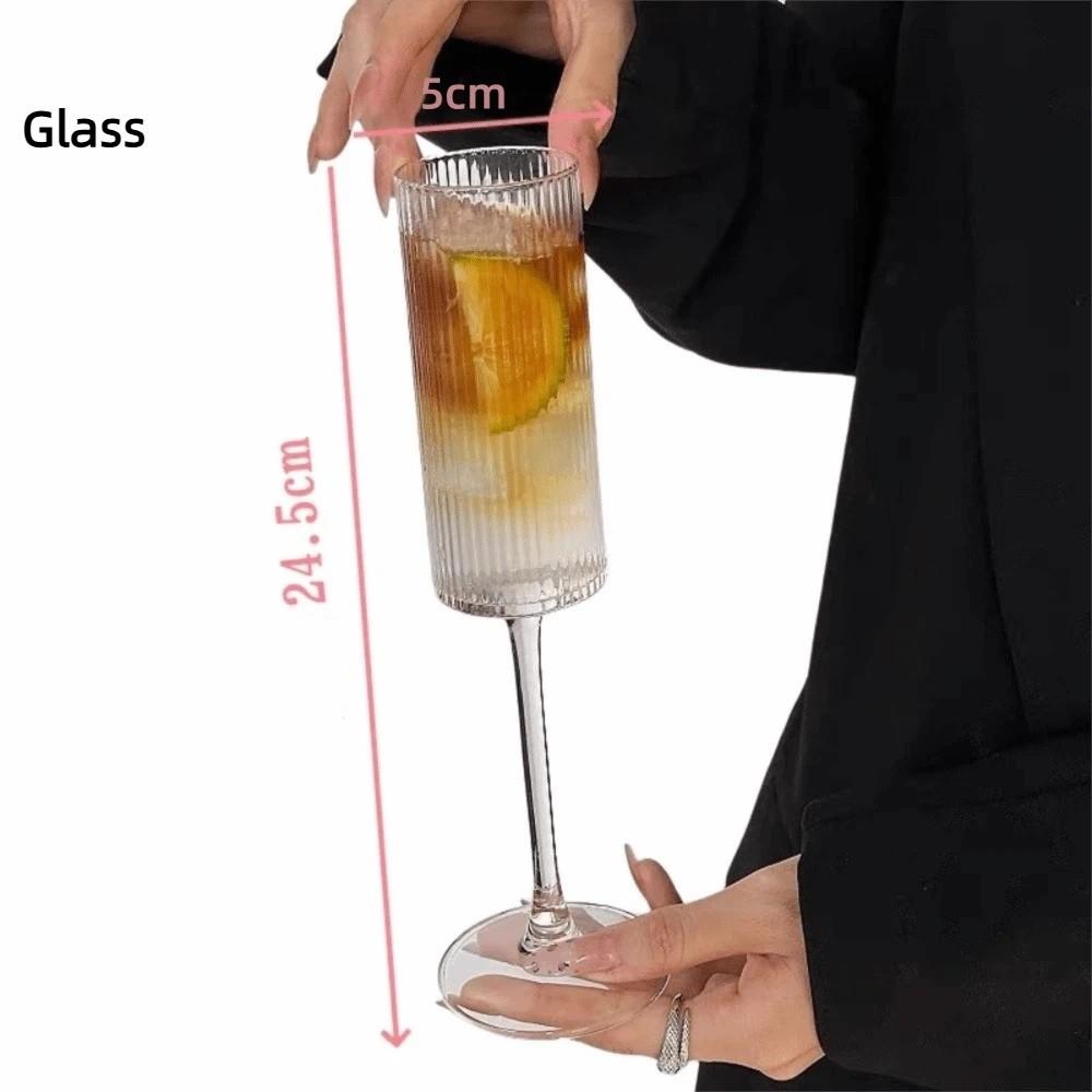 Striped Wine Cup Transparent Champagne Cup Drinkware Drink Cup Drink