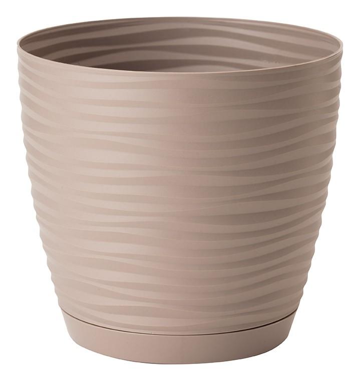 Doniczka Z Podstawką Sahara Petit 17 Beżowa Form-Plastic