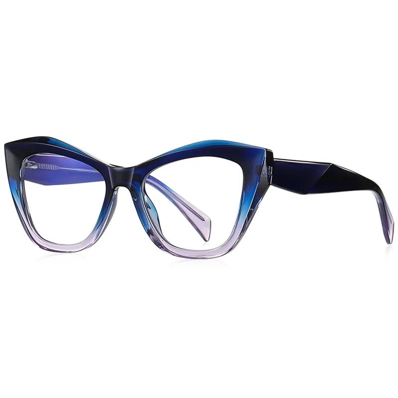 Green Pink Cat Eye Glasses Anti Blue Light Photochromic Myopia Progressive Prescription Eyeglasses With Recipe