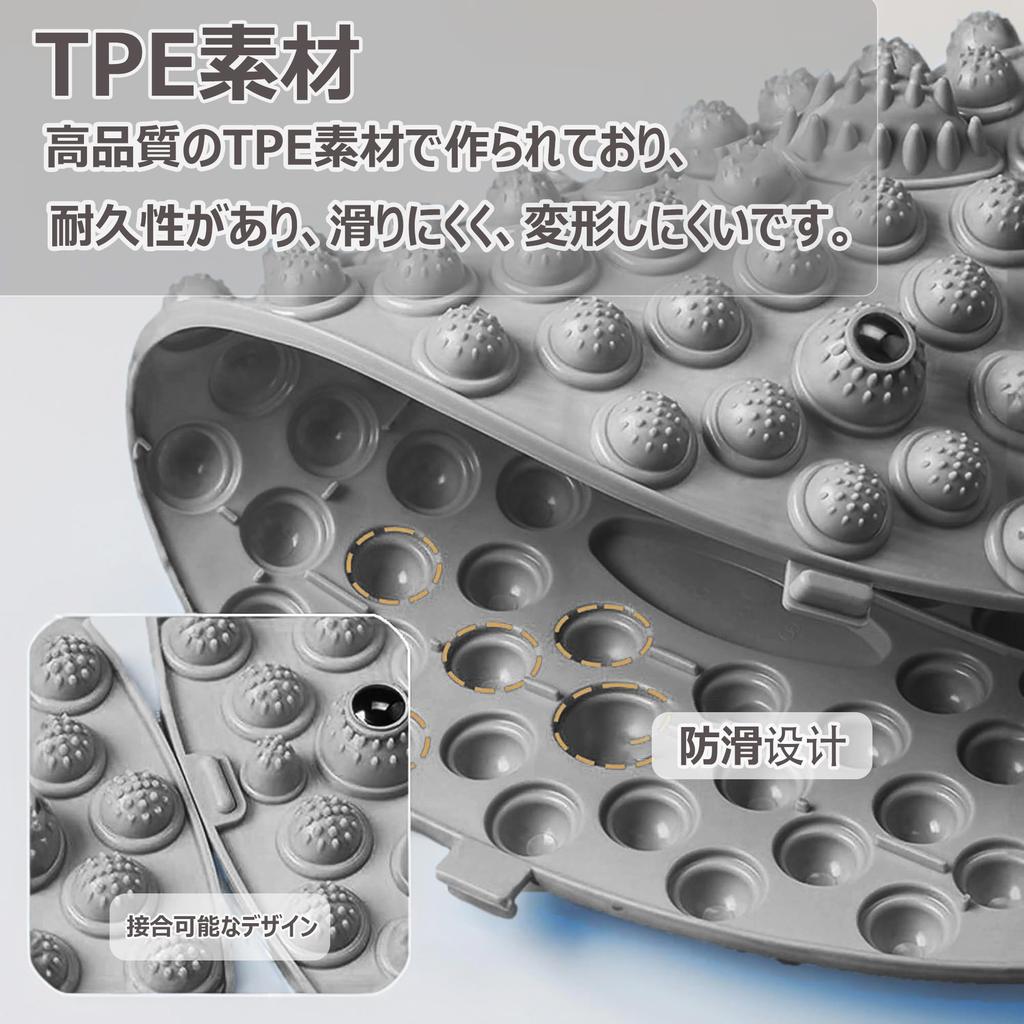 WoLraYuan Mata do Shiatsu Stóp, Mata do Refleksologii Stóp, Mata Masująca do Shiatsu Podeszwy Stóp, Mata do Shiatsu do Biegów (Szary, 55cm)