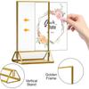 3D Transparent Gold Borders Double-sided Acrylic Sign Holder Wedding Table Number Card Creative Desktop Menu Clip Decoration