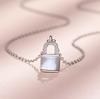 S925 Sterling Silver Shell Lock Necklace Women's Original Design Korean Fashion Instagram Style Daily Life Luxury Cross Chain